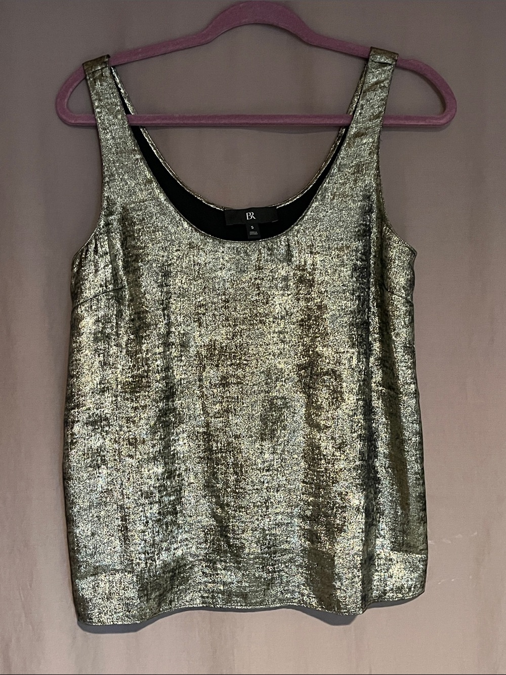 Banana Republic Metallic Silver Camisole Tank Top